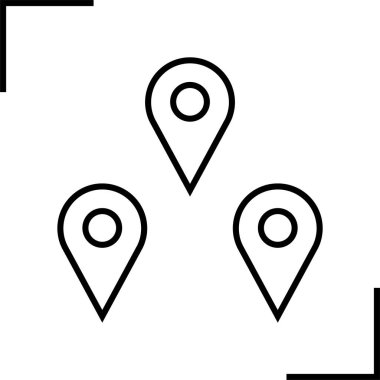 Konum simgesi. Yönlendirme simgesi. Harita Simgesi, Vektör İllüstrasyonu