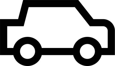 Basit araba simgesi, vektör illüstrasyonu