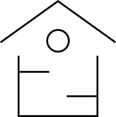 Basit emlak konsepti simgesi, vektör illüstrasyonu