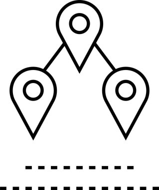 Konum simgesi. Yönlendirme simgesi. Harita Simgesi, Vektör İllüstrasyonu