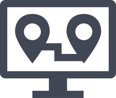 Konum simgesi. Yönlendirme simgesi. Harita Simgesi, Vektör İllüstrasyonu