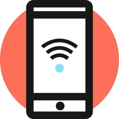 Kablosuz. Web simgesi basit illüstrasyon