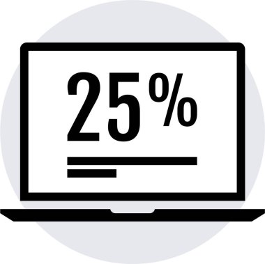 Basit dizüstü bilgisayar simgesi, vektör illüstrasyonu