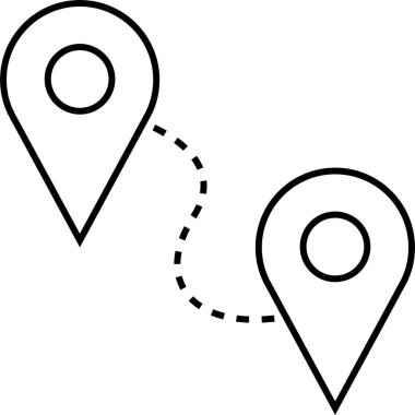 Konum simgesi. Yönlendirme simgesi. Harita Simgesi, Vektör İllüstrasyonu
