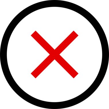 çapraz işaret simgesi vektör illüstrasyonu 