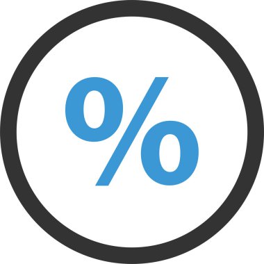 Basit yüzde simgesi, vektör illüstrasyonu