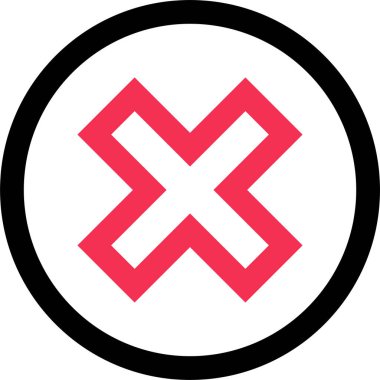 çapraz işaret simgesi vektör illüstrasyonu 