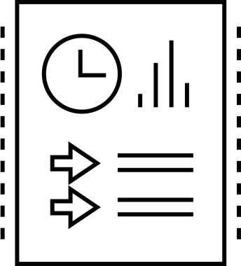 iş raporu, mali rapor simgesi, vektör illüstrasyonu