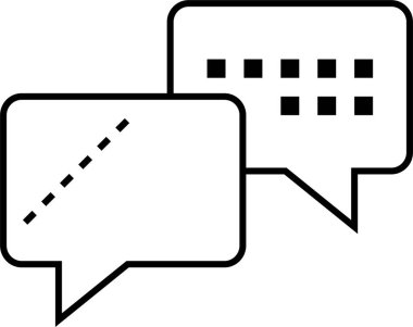 SMS ve Metin konuşma ikonu vektör illüstrasyonu