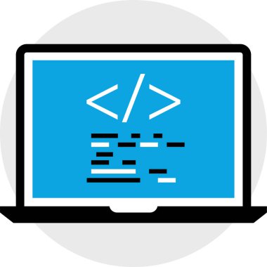 Web Geliştirme Simgesi. Simge programlanıyor. Yazılım Dev Simgesi, Vektör illüstrasyonu