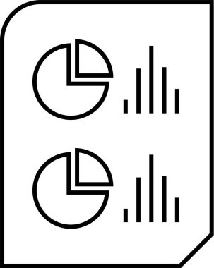 iş raporu, mali rapor simgesi, vektör illüstrasyonu