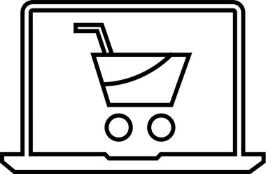 Basit alışveriş konsepti simgesi, vektör illüstrasyonu