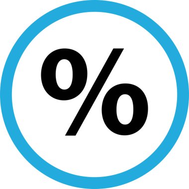 Basit yüzde simgesi, vektör illüstrasyonu