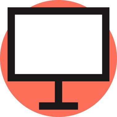 Basit pc bilgisayar simgesi, vektör illüstrasyonu