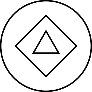 Soyut geometrik şekillerin basit simgesi, vektör illüstrasyonu