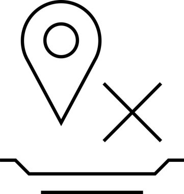 Konum simgesi. Yönlendirme simgesi. Harita Simgesi, Vektör İllüstrasyonu