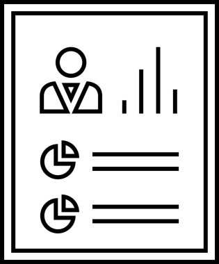 iş raporu, mali rapor simgesi, vektör illüstrasyonu