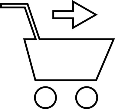 Basit e-ticaret konsepti simgesi, vektör illüstrasyonu