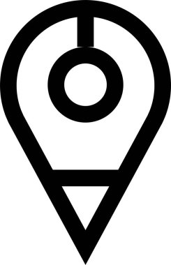 Konum simgesi. Yönlendirme simgesi. Harita Simgesi, Vektör İllüstrasyonu