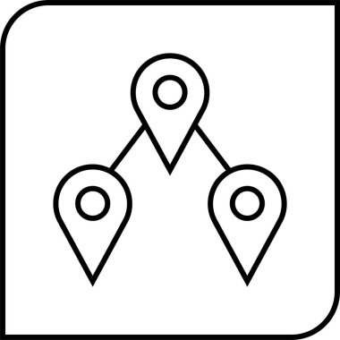 Konum simgesi. Yönlendirme simgesi. Harita Simgesi, Vektör İllüstrasyonu