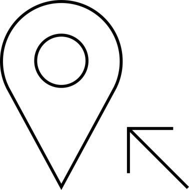 Konum simgesi. Yönlendirme simgesi. Harita Simgesi, Vektör İllüstrasyonu