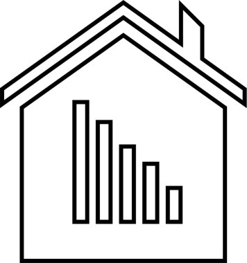 Basit emlak konsepti simgesi, vektör illüstrasyonu