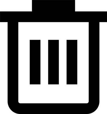 Çöp kutusunun basit simgesi, vektör illüstrasyonu