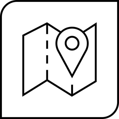 Konum simgesi. Yönlendirme simgesi. Harita Simgesi, Vektör İllüstrasyonu