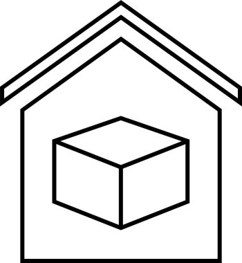 Basit emlak konsepti simgesi, vektör illüstrasyonu