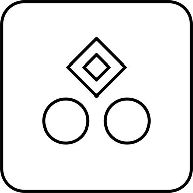 Soyut geometrik şekillerin basit simgesi, vektör illüstrasyonu