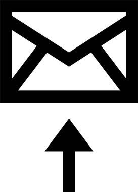 Basit e- posta simgesi, vektör illüstrasyonu