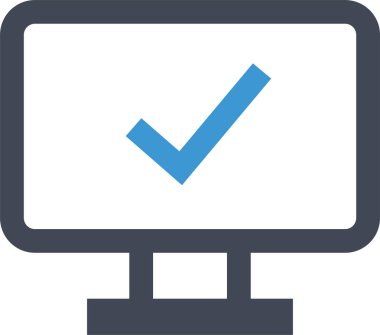 Basit pc bilgisayar simgesi, vektör illüstrasyonu