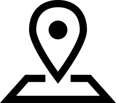 Konum simgesi. Yönlendirme simgesi. Harita Simgesi, Vektör İllüstrasyonu