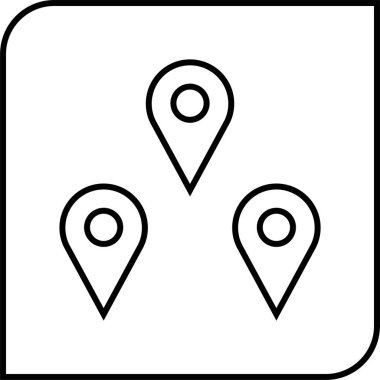 Konum simgesi. Yönlendirme simgesi. Harita Simgesi, Vektör İllüstrasyonu