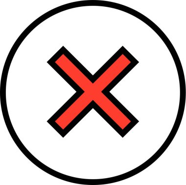 çapraz işaret simgesi vektör illüstrasyonu 