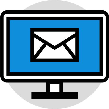 Basit e- posta simgesi, vektör illüstrasyonu