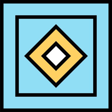 Basit kare simgesi, vektör illüstrasyonu