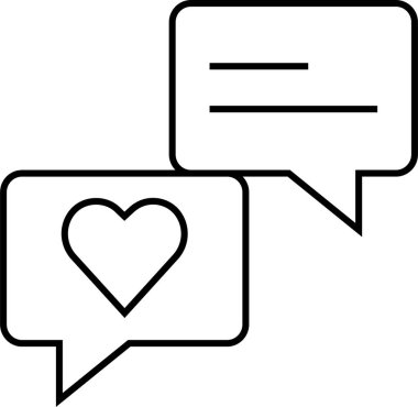 Aziz Valentine İletiler ikonu vektör illüstrasyonu