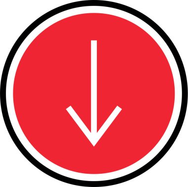 kullanıcı arayüzü indirme ok simgesi, vektör illüstrasyonu