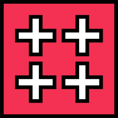 artı ve tıbbi simgeler dizisi