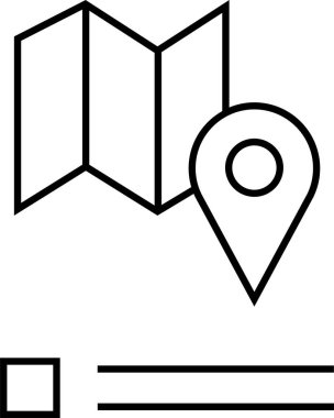 Konum simgesi. Yönlendirme simgesi. Harita Simgesi, Vektör İllüstrasyonu