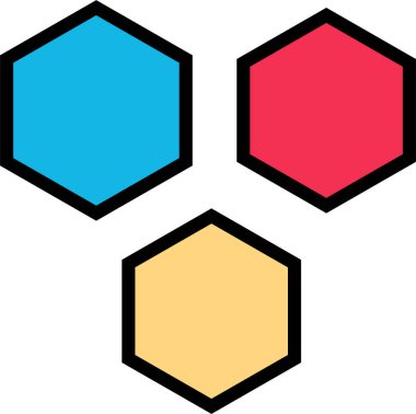 Bir altıgen simgesinin vektör çizimi