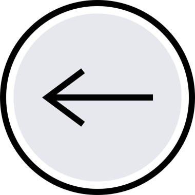 kullanıcı arayüzü sol ok simgesi, vektör illüstrasyonu