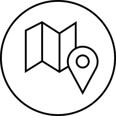 Konum simgesi. Yönlendirme simgesi. Harita Simgesi, Vektör İllüstrasyonu