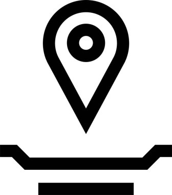 Konum simgesi. Yönlendirme simgesi. Harita Simgesi, Vektör İllüstrasyonu