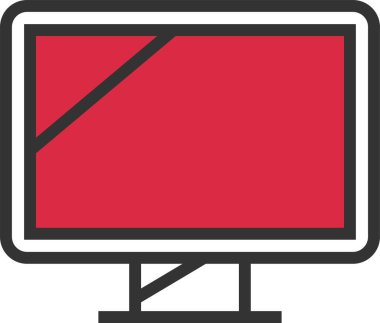 Basit pc bilgisayar simgesi, vektör illüstrasyonu