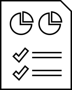 iş raporu, mali rapor simgesi, vektör illüstrasyonu