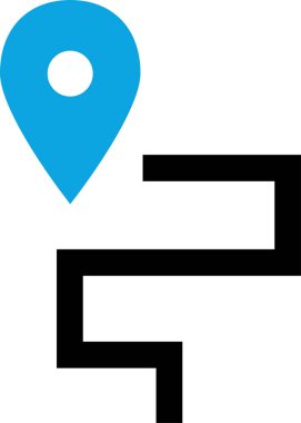 Konum simgesi. Yönlendirme simgesi. Harita Simgesi, Vektör İllüstrasyonu