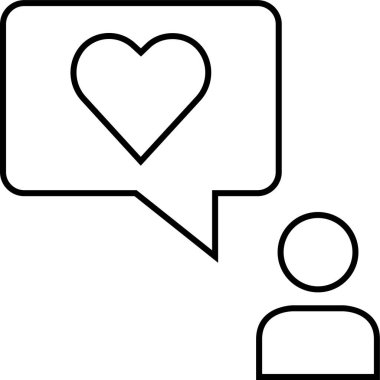 Aziz Valentine İletiler ikonu vektör illüstrasyonu