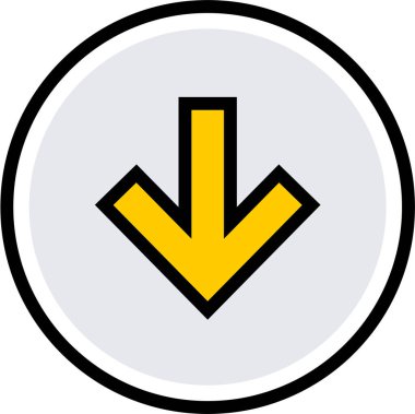 kullanıcı arayüzü indirme ok simgesi, vektör illüstrasyonu